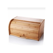 Bambu Açılır Kapanır Kapaklı Ekmek Kutusu Ekmeklik Ekmek Dolabı 38x19cm Kahverengi Kahverengi