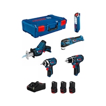 Bosch Kit 0615990N1D (GSR 12V-15 + GOP 12V-28 + GDR 12V-105+GSA 12V-14+GLI 12V-300 + 3 x 2,0 Ah + GAL 12V-40+L-Boxx XL)