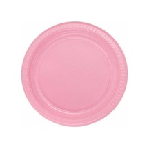 Plastik Tabak 22cm 25li -Pembe-