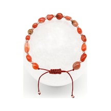 Akik Doğal Taş Makrome Örme Bileklik Şekilsiz Kesim Çok Renkli