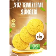 Makyaj Temizlik Pedi Cilt Temizlik Süngeri Doğal Selülöz 3 Adet Çok Renkli