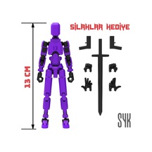Robot 13 Dummy Mor Siyah Tüm Eklemleri Hareketli Aksiyon Figürü Oyuncak