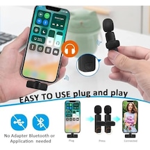 Infomax 2 Li Kablosuz Yaka Mikrofonu İphone Uyumlu Tak Çalıştır Lightning Alıcılı Gürültü Azaltma Video Çekim & Canlı Yayın İçin