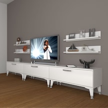 Decoraktiv Eko 270r Slm Silver Tv Ünitesi Tv Sehpası Parlak Beyaz