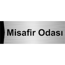 Misafir Odası 10x20cm Gümüş Renk Metal Yönlendirme Levhası