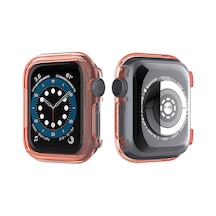 Ekılıf - Apple Uyumlu Watch 44mm - Kasa Ve Ekran Koruyucu Watch Gard 03 - Turuncu