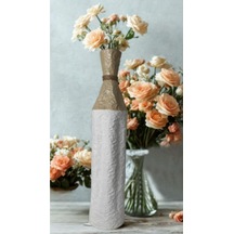 Msl-205 Metal Dekoratif Vazo 57x13 Cm İnce Uzun Modern Şık Salon Vazo Altın