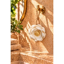 Dekoratif Kokulu Sabun & Peeling Etkili Asılabilir Dekoratif Banyo Sabunu & Beyaz Nilüfer Şekilli Katı Sabun 8x8 Cm - 938307076 Diğer