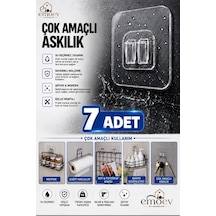 7 Adet Kapı Duvar Askısı, Kendinden Yapışkanlı Şeffaf Askı, Güçlü Kapı Askısı, 6x6cm Şeffaf Şeffaf