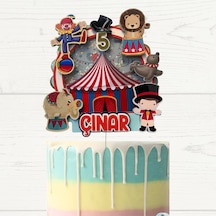 Sirk Temalı İsme Özel Doğum Günü Pasta Parti Süsü Cake Topper