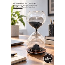 5 Adet Kum Saati Mıknatıslı Model Alk1132 16 Cm, Zaman Ölçer Ve Dekoratif Seçenek, Sand Timer Magnetic Hourglass Diğer