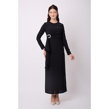 Violevin Er-cool Kadın Tokalı Kalem Elbise 8148-33-siyah