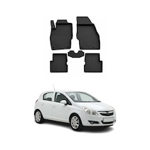 Opel Corsa D 2007-2014 Uyumlu 4d Havuzlu Paspas Kauçuk Siyah 5 Parça