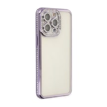Apple iPhone Uyumlu 14 Pro Kılıf Joke Taşlı Silikon - Mor Bz8683140460884