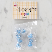 Loren Crafts 8 Li Şeffaf Mavi Ördek Düğme - 265