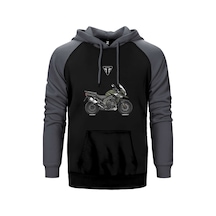 Triumph Tiger Explorer Gri Renk Reglan Kol Kapşonlu Sweatshirt Gri