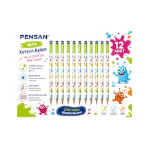 Pensan 96110 Canavar Desenli Hb Kurşun Kalem Yazı Ve Çizim Kalemi Okul Kırtasiye 12 Adet Çok Renkli