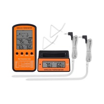 Sones Kablosuz Uzaktan Barbekü Termometresi Çift Prob Dijital Pişirme Et Gıda Fırın Termometresi