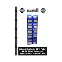 Kalem Pil Alkalin 20'li Paket Aa Pil Cihaz Bataryası Yedek Enerji El Feneri Pili