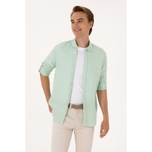 U.S. Polo Assn.  Erkek Su Yeşili Uzun Kollu Gömlek 50299597-VR048