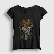 Presmono Kadın Bird Lamb Of God T-shirt Siyah