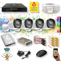 4 Kameralı Gece Renkli Hareket Algılamalı 4 Warm Ledli Set 2304w