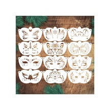 Kk Swords Stencil Tasarım 12 Adet Sl094 Çocuk Yüz Boyama Maskeleri Set:47 Pasta, Ahşap, Yüz Boyama Şablonu