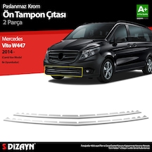 S-Dizayn Mercedes Vito W447 Krom Ön Tampon Çıtası 2 Prç. 2014 Üze N11.1761