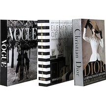 3'lü Eleme/vog/sapka Dekoratif Kitap Kutu