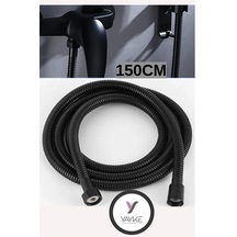 Yayke Siyah Duş Hortumu Duş Spirali 150cm Mat Siyah