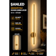 Dekoratif 20w İç Mekan Gold Kasa Gün Işığı Rengi 80 Cm Duvar Aplik Pilli 1 Adet