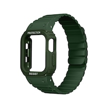 Apple Uyumlu Watch  7/8/9 41mm Kordon Armour Defens Kasa Koruyuculu Silikon Band 142