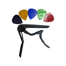 Senses Müzik Nemesis Gitar Kelepçesi Capo + 5 Adet Pena