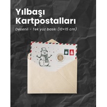 Yılbaşı Kardan Adam Kartpostal Ve Zarf Seti, Yeniyıl, Noel, Tebri