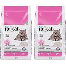Rocat Bebek Pudrası Kokulu Topaklaşan İnce Bentonit Kedi Kumu 2 x 10 L