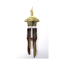 Hasır Kuş Yuvalı Bambu Çan 50 Cm Çok Renkli