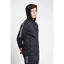 Lescon Siyah Çocuk Fermuarlı Kapüşonlu Sweatshirt 23b-3109
