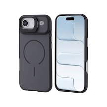 Zore İphone 17 Air Kılıf M-safe Şarj Özellikli Kamera Standlı Nvth Notron Kapak - Siyah