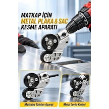 Matkap Ucuna Takılabilen Metal Sac Kesme Aparatı Şarjlı Ve Elektrikli Matkap Uyumlu Pratik Kesim Ale