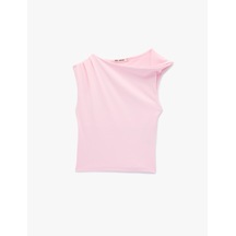 Koton Omzu Açık Drape Detaylı Pamuklu Kolsuz Bluz Pembe 6sal30028ık Gül