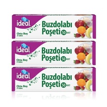 İdeal Buzdolabı Poşeti Orta Boy 3 x 50'li 24 x 33 CM