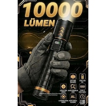 Süper Parlak Taktik El Feneri 10000 Lümen, 7200mah Şarj Edilebilir Çift Işıklı Led Yüksek Kalite Çok Renkli