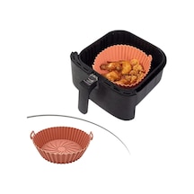 Renkli Isıya Dayanıklı Yıkanılabilir Silikon Fırın Ve Airfryer Yuvarlak Pişirme Matı 20 Cm Çok Renkli