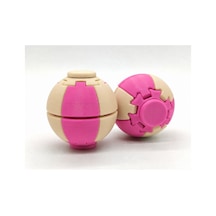Alvera Press Küresi 3d Baskı Dönüşen Mekanik Fidget Stres Oyuncağı-pembe-bej