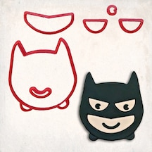 Batman Maske Detay Kurabiye Kalıp Seti 6 Lı KIrmızı