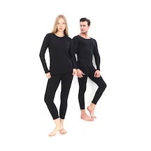Sauna Suit Unisex Kışlık Termal Içlik, Sıcak Tutan Pamuklu Yakmayan, Termal Takım, Termal Siyah Fanila Iclik Siyah