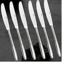 Nehir Buket Pasta Bıçak 6'Lı - Tatlı Bıçağı 18-10 Paslanmaz Çelik Gümüş