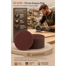 12 Adet 80 Kum Yuvarlak Cırtlı Zımpara Diski 115 Mm Deliksiz Zımpara Kağıdı 723216
