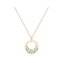 Diamond Line-Gülaylar - Sarı Altın 14 Ayar Baget Taşlı Kolye N11.25083