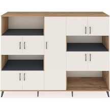 Hyperion Dolap 10 Raflı 9 Kapaklı 220x44x163 Çam-aytaşı/antrasit Çam-aytaşı/antrasit